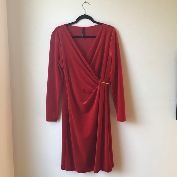 Lori M Collection, Red Velvet Dress, Size 10 - Picture 2 of 9